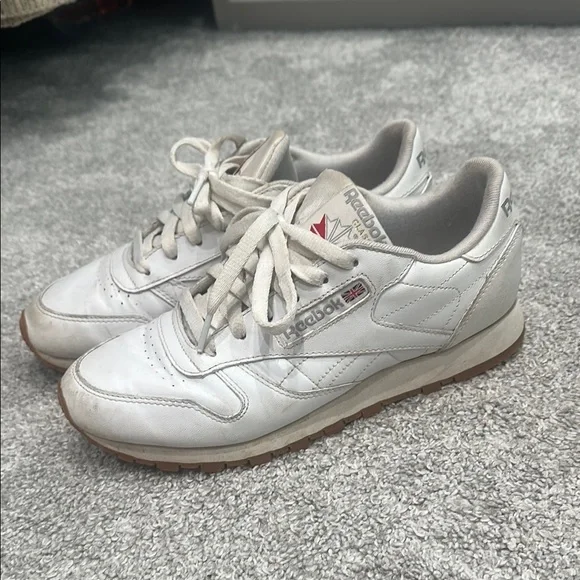 Reebok Classic White Leather Sneakers size 7.5 good used condition. 80s - Picture 5 of 14